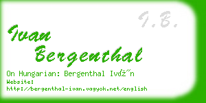 ivan bergenthal business card